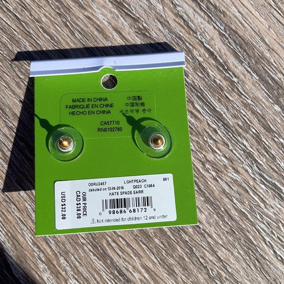 Kate Spade light peach earrings. - Picture 4 of 4